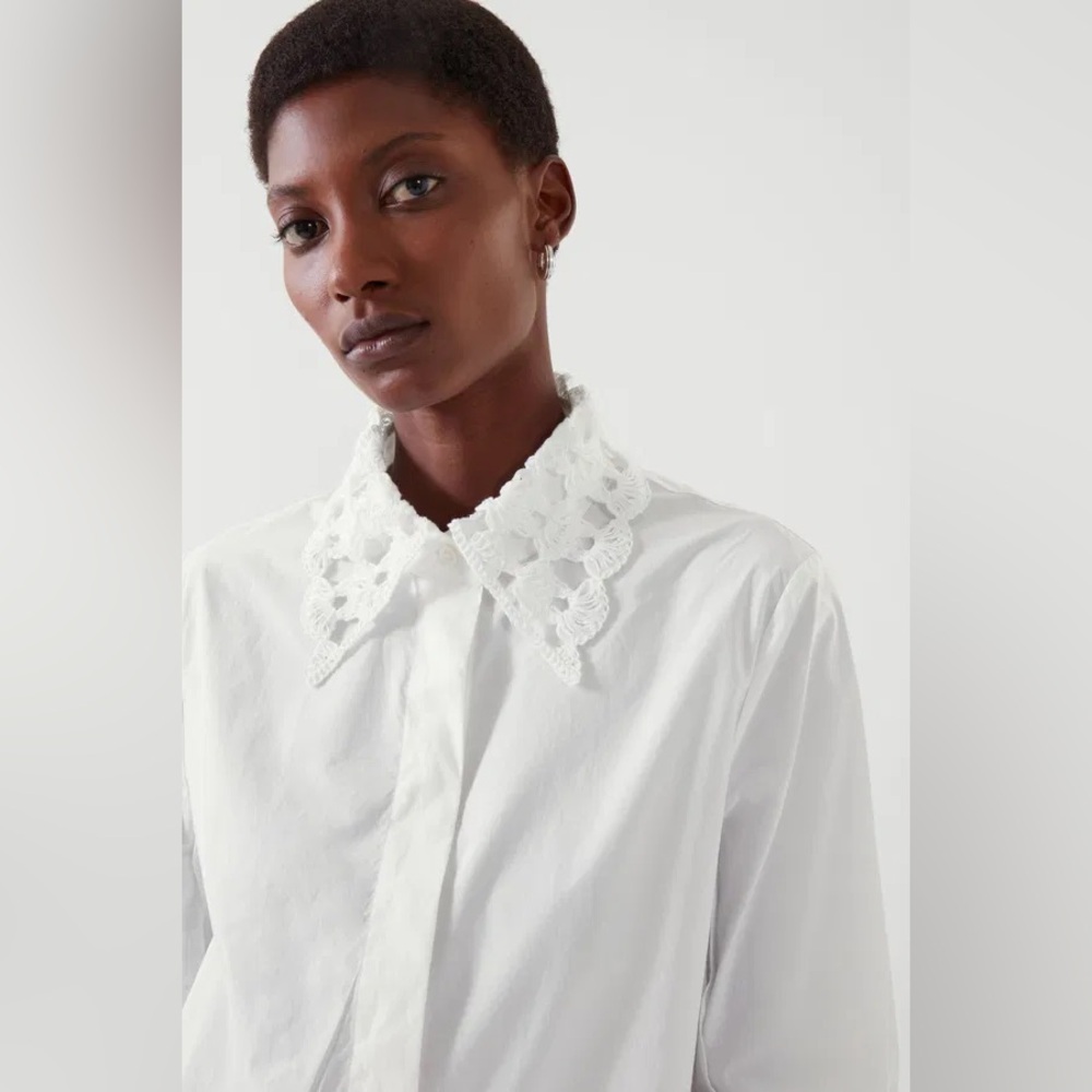 COS lace detailed poplin shirt